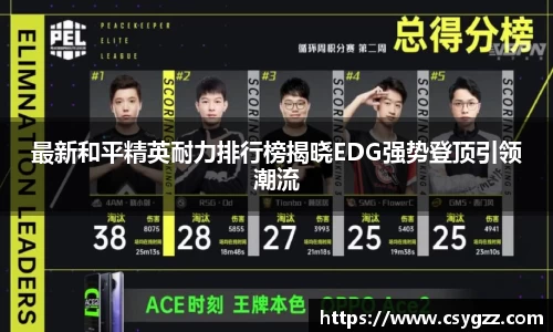 最新和平精英耐力排行榜揭晓EDG强势登顶引领潮流